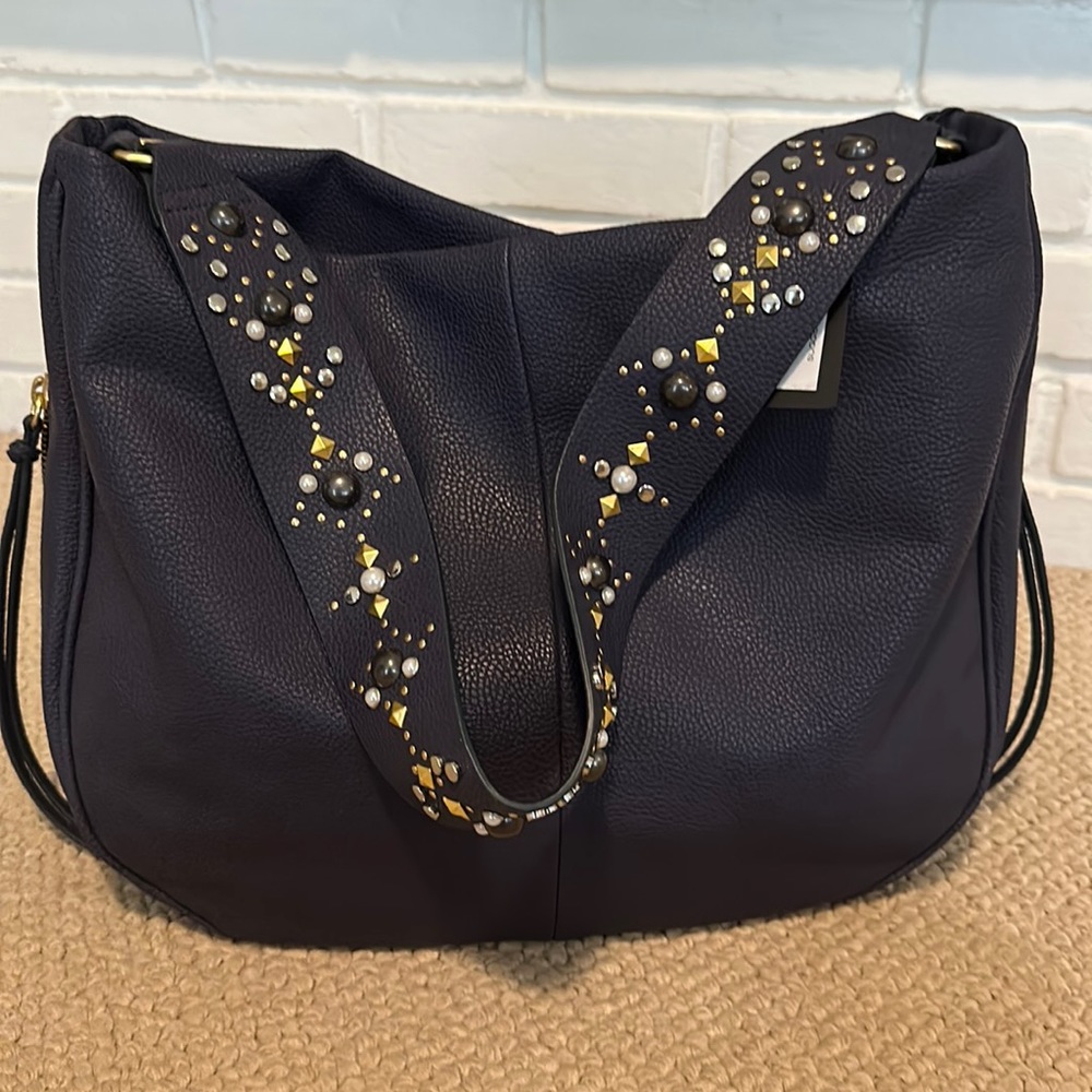 NWT Foley + Corrina Star Gazer Avery Hobo. Navy color.